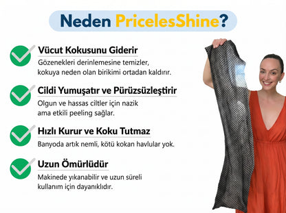 PricelesShineᵀᴿ Peeling Etkili Antibakteriyel Duş Havlusu