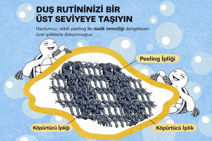 PricelesShineᵀᴿ Peeling Etkili Antibakteriyel Duş Havlusu